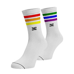 MEIA ARCO ÍRIS BRANCA