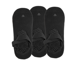 MEIA PILATES ANTIDERRAPANTE PRETA ZMZ ( PACK 3 PARES)