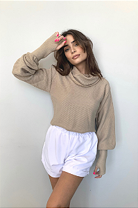 Tricot Cropped Oversized BEGE