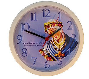 Relógio Personalizado Nsra da Salette Branco/Azul