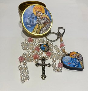 Conjunto de Terço e Chaveiro