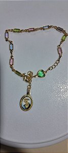 Pulseira Flor Salette com Medalha Nsra Salette Chorando