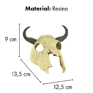 ENFEITE DE RESINA SOMA ESQUELETO CABECA DE BUFALO