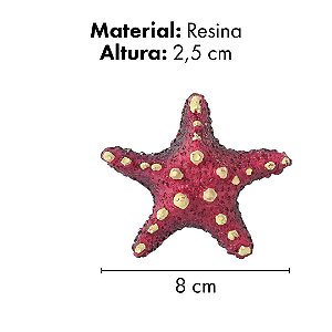 ENFEITE DE RESINA SOMA INVERTEBRADO ESTRELA SPOTTED ROSA