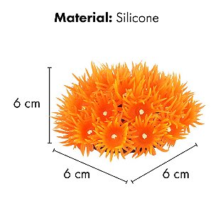 ENFEITE DE SILICONE SOMA CORAL GONIOPORA AMARELA - Aquabase