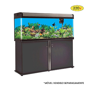 AQUARIO CURVO BOYU EA-150 LED 472L PRETO/CHAMPAGNE LIGHT 220V