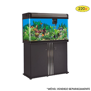 AQUARIO CURVO BOYU EA- 60 LED 99L PRETO/CHAMPAGNE LIGHT 220V