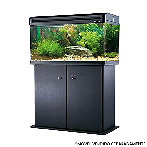 AQUARIO CURVO BOYU EA-  80E LED 95L PRETO 127V