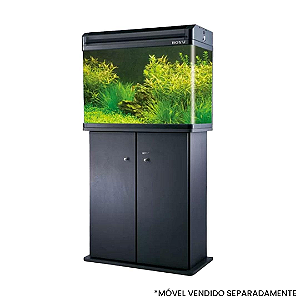 AQUARIO CURVO BOYU EA-  60E LED 68L PRETO 127V