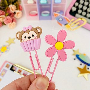 Clips Decorado Macaquinho e Flor