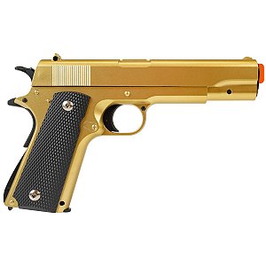Pistola de Airsoft Vigor VG 1911 V14 Gold Metal Mola Spring 6mm - Rossi
