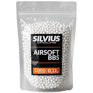 BBs para Airsoft 0,12g 6mm 1000un - Silvius Airguns