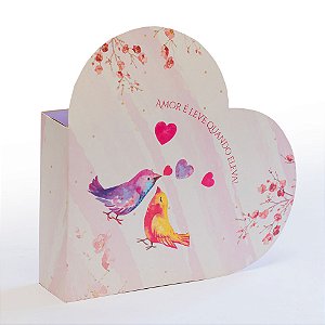 Caixa Coração para 6 Doces - Amor é Leve (10 unidades)
