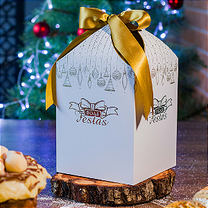 Caixa Pétala p/ panetone - Natal Iluminado (10 unidades)