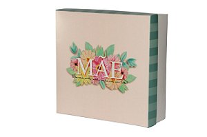 Caixa 28x28x10 para kits - Mãe verde floral (10 unidades)