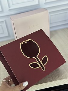Caixa basculante com cinta - Coleção Encanto Bordô (20 unidades)