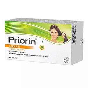 Bayer Priorin 60 Cápsulas. suplemento para queda de cabelo e saúde
