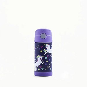 Garrafa Térmica Infantil Funtainer F401 Unicórnio Alado Thermos - 355ml