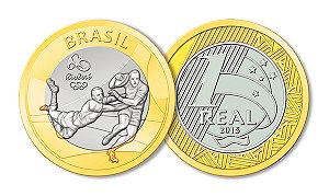 Moeda Comemorativa Jogos Olímpicos 2016 Rugby 1 Real FC - Sachê Lacrado 50 Moedas