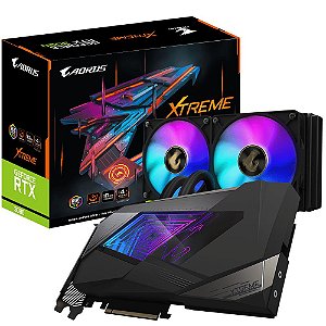 Placa de Vídeo Gigabyte AORUS GeForce RTX 3080 XTREME WATERFORCE 10G 10GB GDDR6X 320-bit - GV-N3080AORUSX W-10GD