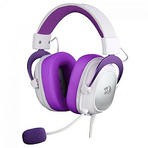 Headset Gamer Redragon Hero Branco/Roxo - H530-WP