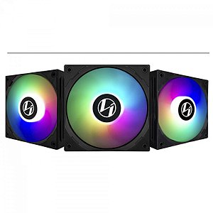 Cooler para Gabinete Lian Li ST120 Black RGB 120mm Pack Com 03 Unid - ST120-3B