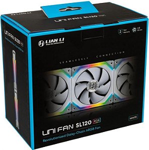 Cooler para Gabinete Lian Li UNIFAN SL120 RGB 120mm Pack Com 03 Unid - UF-SL120-3W