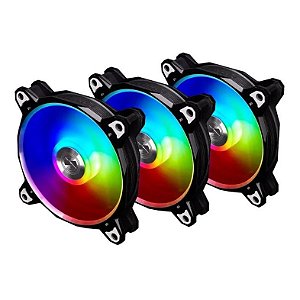 Cooler para Gabinete Lian Li Bora Digital Series Black RGB 120mm Pack Com 03 Unid - BR DIGITAL-3R B