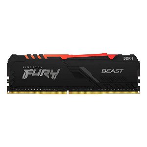 Memória Kingston Fury Beast RGB 8GB DDR4 3000MHz CL15 - KF430C15BBA/8
