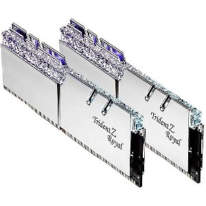 Memória G.Skill Trident Z Royal Silver 16GB (2x8Gb) DDR4 3600Mhz - F4-3600C18D-16GTRS