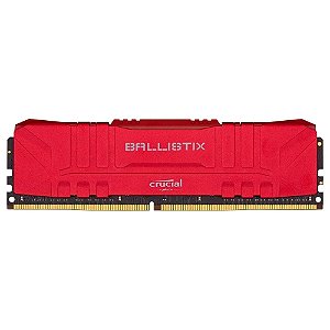 Memória Crucial Ballistix 8GB DDR4 3000MHz CL15 RED - BL8G30C15U4R