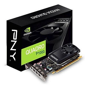 Placa de Vídeo NVIDIA QUADRO P1000 4GB GDDR5 128 Bits 4 Mini Display Port VCQP1000-PORPB - Suporta Até 4 Monitores/tv