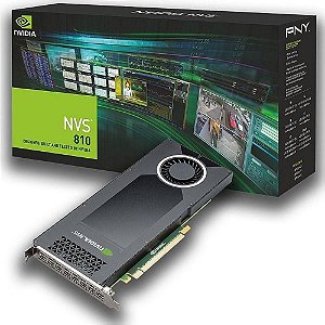 Placa de Vídeo NVIDIA QUADRO NVS 810 4GB DDR3 128 bits 8 mini display port VCNVS810DVI-PORPB - suporta até 8 monitores/t