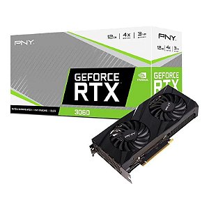 Placa de Vídeo PNY GeForce RTX 3060 Verto Dual Fan LHR 12GB GDDR6 192Bits - VCG306012DFBPB1