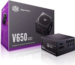 Fonte Cooler Master 650w 80 Plus Gold V650 Full Modular - MPY-6501-AFAAGV-WO