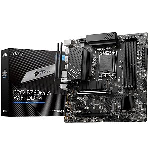 Placa Mãe MSI Pro B760M-A Wi-Fi DDR4 LGA 1700 MATX