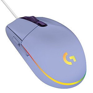 Mouse Gamer Logitech G203 RGB Lightsync 6 Botões 8000 DPI Lilás - 910-005852
