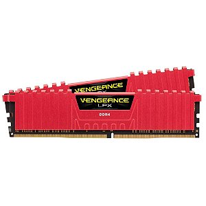 Memória Corsair Vengeance LPX DDR4 16GB (2x8GB) 3200MHz DDR4 CL16 Vermelha - CMK16GX4M2B3200C16R