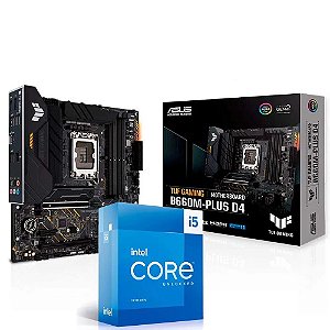 Kit Upgrade Intel Core I5 13600K + Placa Mãe ASUS TUF Gaming B660M-Plus D4 DDR4 LGA 1700 MATX