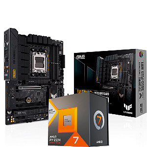 Kit Upgrade AMD Ryzen 7 7800X3D + Placa Mãe ASUS TUF GAMING B650 PLUS Wi-Fi DDR5 AM5 ATX