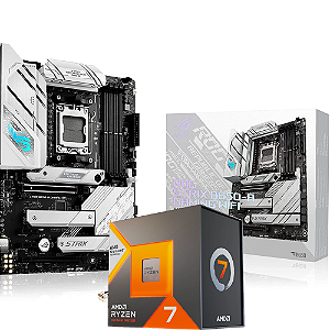 Kit Upgrade AMD Ryzen 7 7800X3D + Placa Mãe ASUS ROG STRIX B650-A GAMING WI-FI DDR5 AM5 ATX