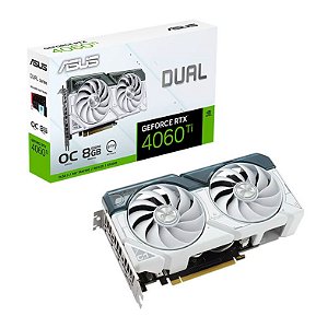 Placa de Video Asus GeForce RTX 4060 Ti Dual OC Edition White 8GB OC GDDR6 128bit - DUAL-RTX4060TI-O8G-WHITE