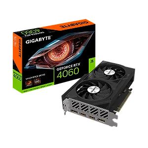 Placa de Video Gigabyte GeForce RTX 4060 Windforce OC 8GB GDDR6 128bit -GV-N406WFOC2-8GD