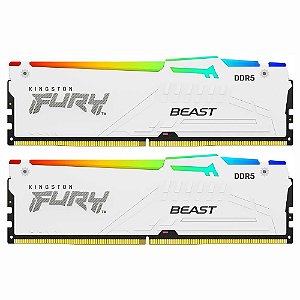 Memória Kingston Fury Beast 32GB 2x16GB DDR5 6000MHz RGB CL40 White - KF560C40BWAK2-32