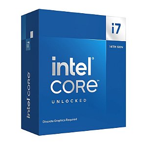 Processador Intel Core i7 14700KF "Raptor Lake Refresh" 20-Core 2.5GHz c/Turbo 5.6GHz 33MB Cache LGA 1700 - BX8071514700KF