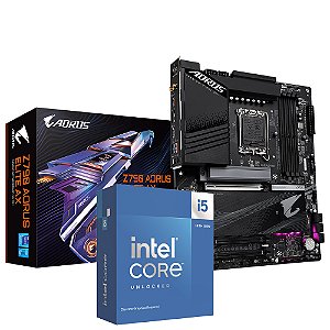 Kit Upgrade Intel Core i5 14600KF + Placa Mãe Gigabyte Z790 Aorus Elite AX LGA 1700 ATX DDR5