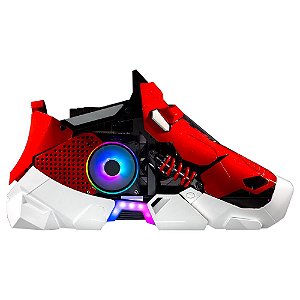 Gabinete Gamer Cooler Master Sneaker X Mini ITX 1 Cooler ARGB com Fonte 850W e Watercooler Vermelho/Branco - ABK-SXNN-S38L3-R1