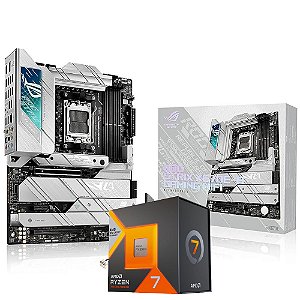 Kit Upgrade AMD Ryzen 7 7800X3D + Placa Mãe ASUS ROG STRIX X670E-A GAMING WI-FI DDR5 AM5 ATX