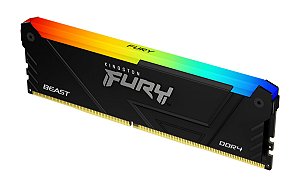 REEMBALADO - Memória Kingston Fury Beast RGB 16GB (1x16GB) DDR4 3200MHz CL16 - KF432C16BB12A/16 - REEMBALADO