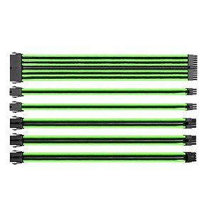 Cabo de Fonte Thermaltake MOD Sleeved Black and Green - AC-034-CN1NAN-A1